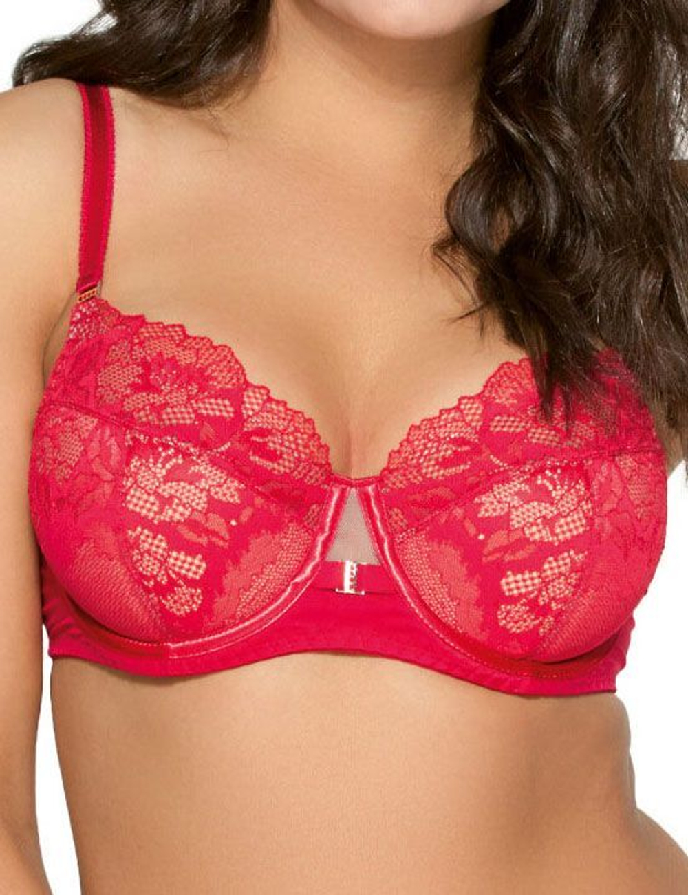 Стильный бюстгальтер на косточках plus size с кружевом (Размер: 80I) (Цвет: черный)