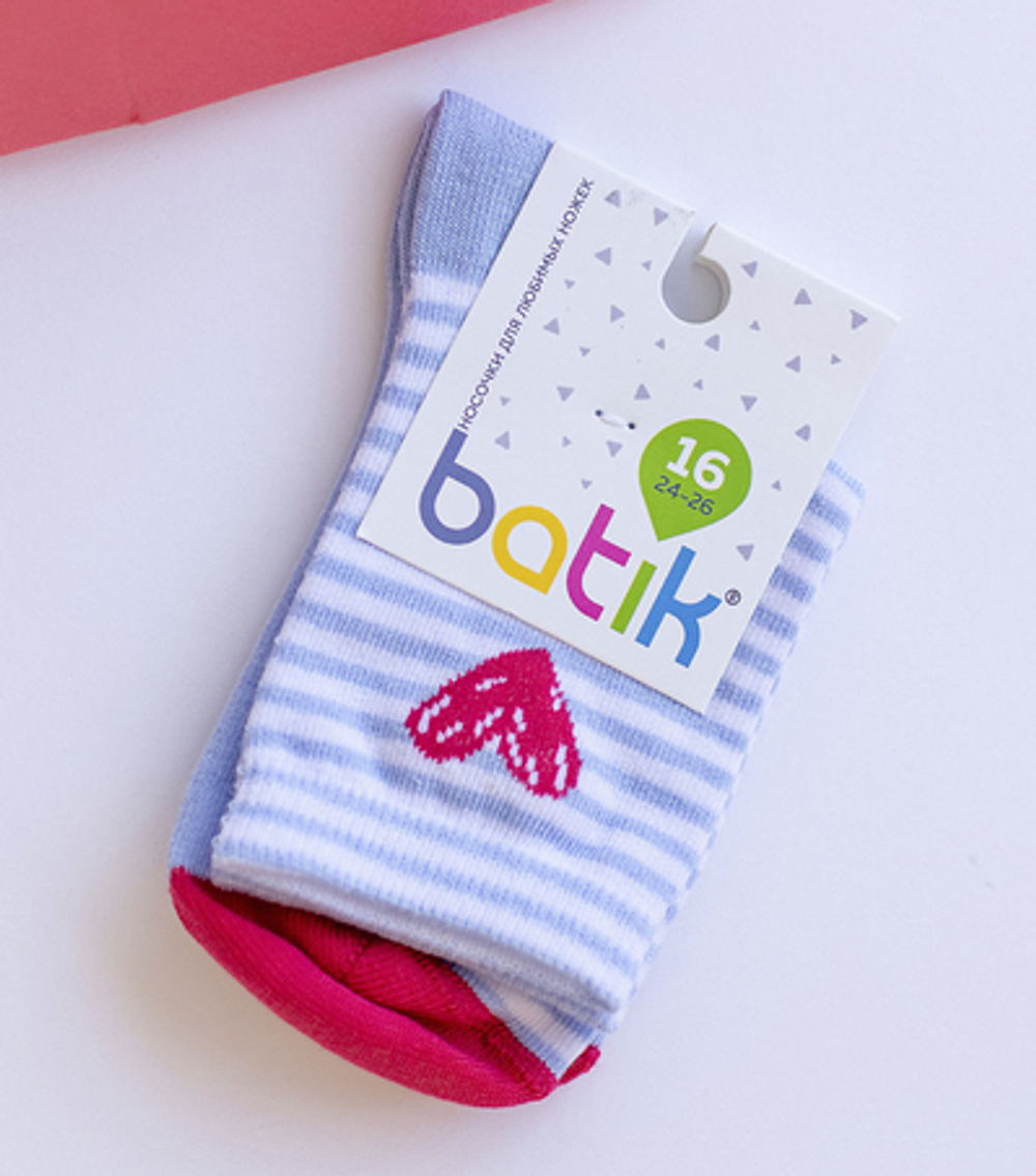 Носки детские TB326 бело-голубой р.16 (Батик), 1 шт.