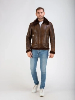 Дубленка мужская натуральная авиатор зимняя Турция