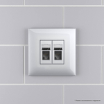 Компьютерная розетка RJ-45 в стену, кат.5e двойная, "Avanti","Закаленная сталь"