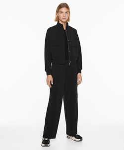 Oysho Куртка с карманами из ткани с модалом, с начесом, черный