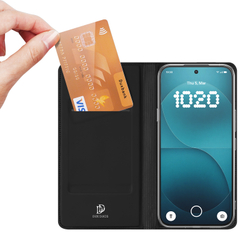 Чехол книжка из кожи черного цвета для Nothing Phone 4a Pro, серия Skin Pro Series от Dux Ducis