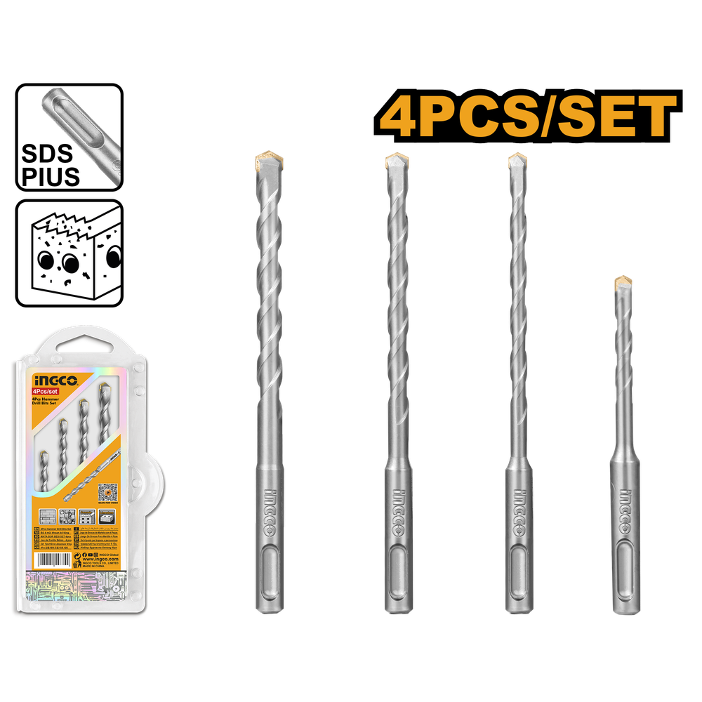 Набор буров SDS-plus INGCO AKDB2055 4 шт.