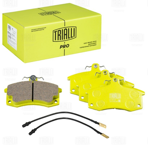 Колодки тормозные передние для ВАЗ 2109, 2110, 2114, Калина, Приора, Гранта с датчиками Trialli PRO керам.