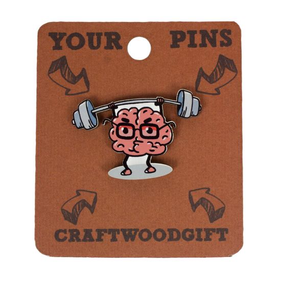 Деревянный значок. Мозги Сила