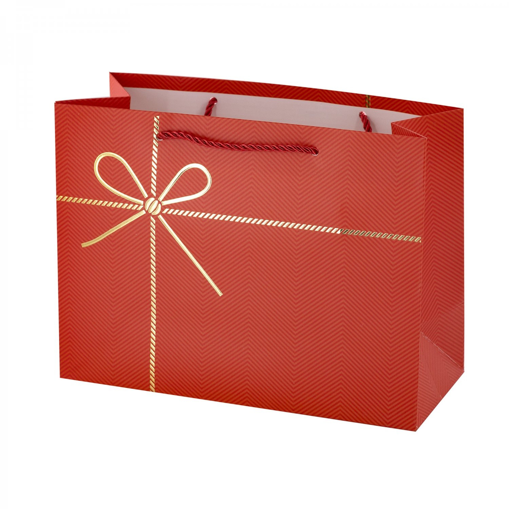 Пакет подарочный бумажный Alingar, (L+) 25х32х11 см, горизонтальный, "Геометрия", матов. ламинация, тиснение фольга, ассорти