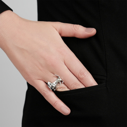 "Басет" кольцо в серебряном покрытии из коллекции "Друзья" от Jenavi