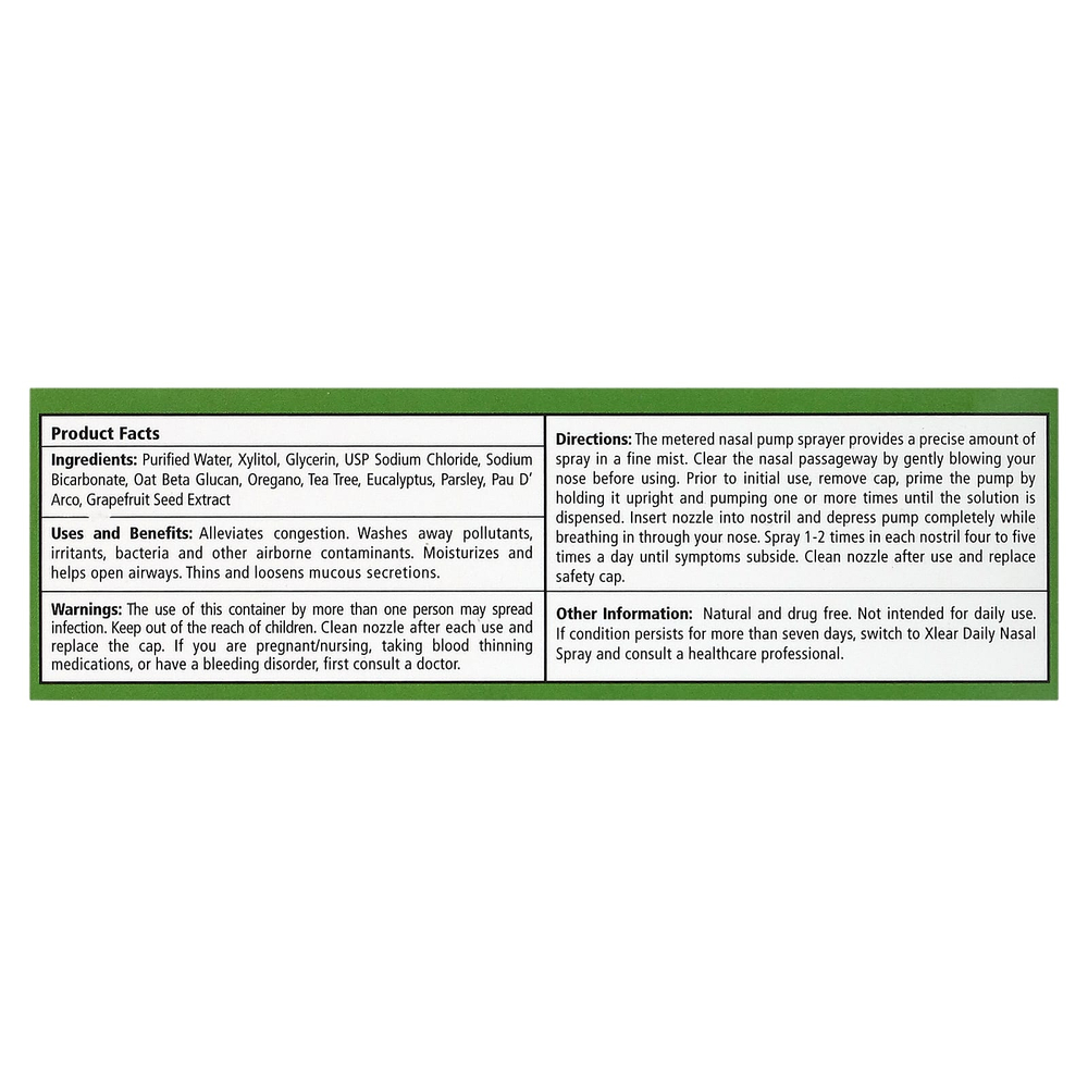 Xlear, Спасательный спрей для носа с ксилитолом, быстрое облегчение, 45 мл (1,5 жидк. унц.)