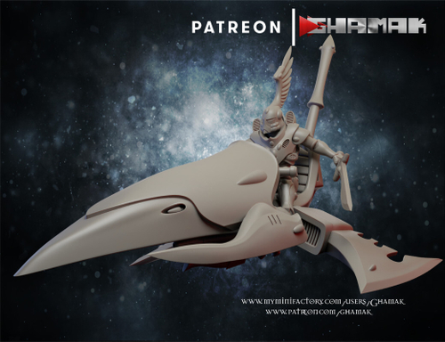 Aeldari Craftworlds Shining Spears Байк Эльдар №3 миниатюра для dnd, днд, pathfinder, фентези, Настольная игра, НРИ, Варгейм, РПГ