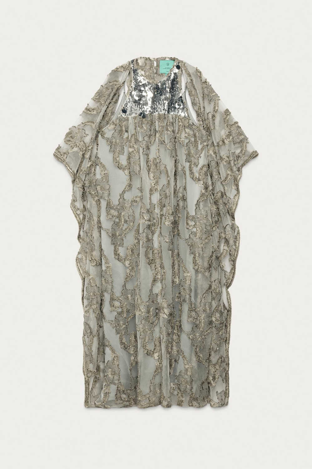 ZARA X MARISA BERENSON ПЛАТЬЕ-ТУНИКА, СЕРЕБРИСТЫЙ