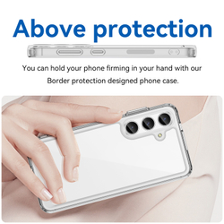Усиленный чехол c мягкими боковыми рамками для Samsung Galaxy S24, прозрачные рамки