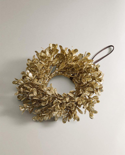 ZARA HOME БЛЕСТЯЩЕЕ НОВОГОДНЕЕ УКРАШЕНИЕ «ВЕНОК», ЗОЛОТИСТЫЙ