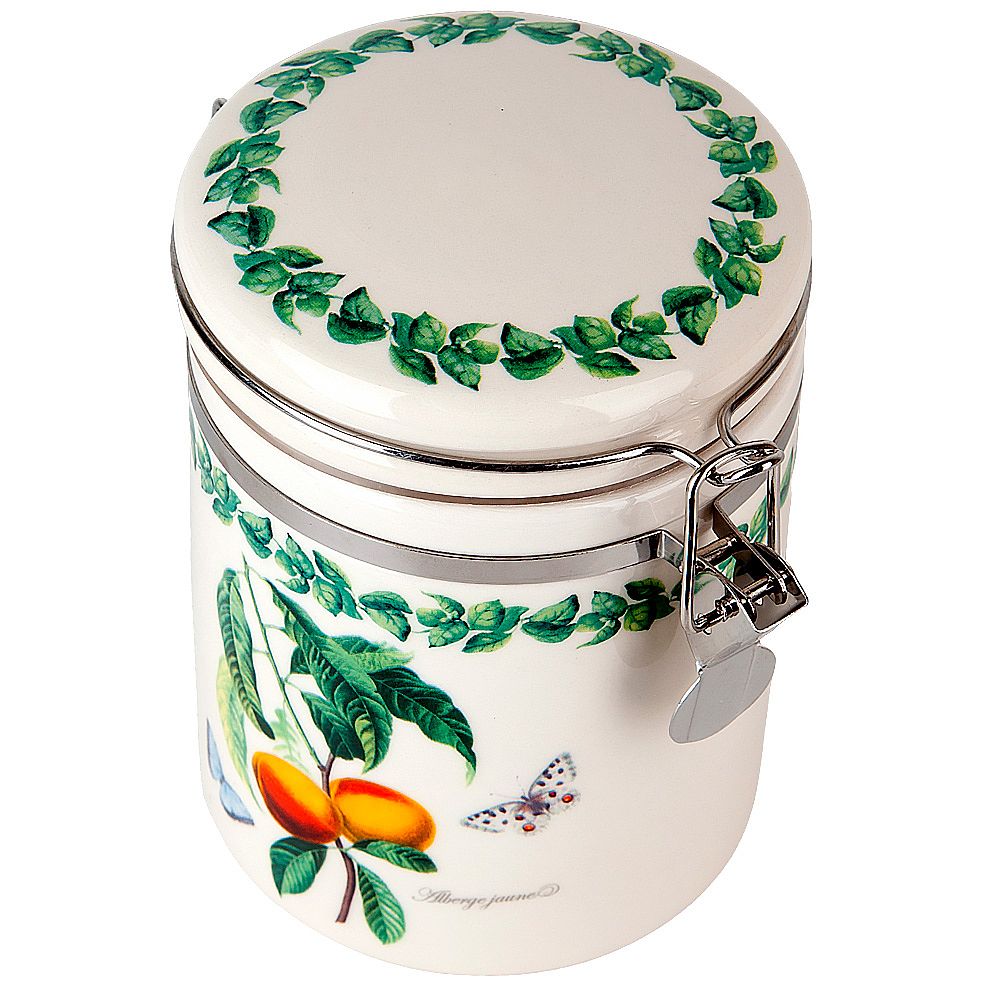 Банка для сыпучих продуктов (клипс)" " 15х10х14см v=630мл (керамика)(подарочная упаковка)