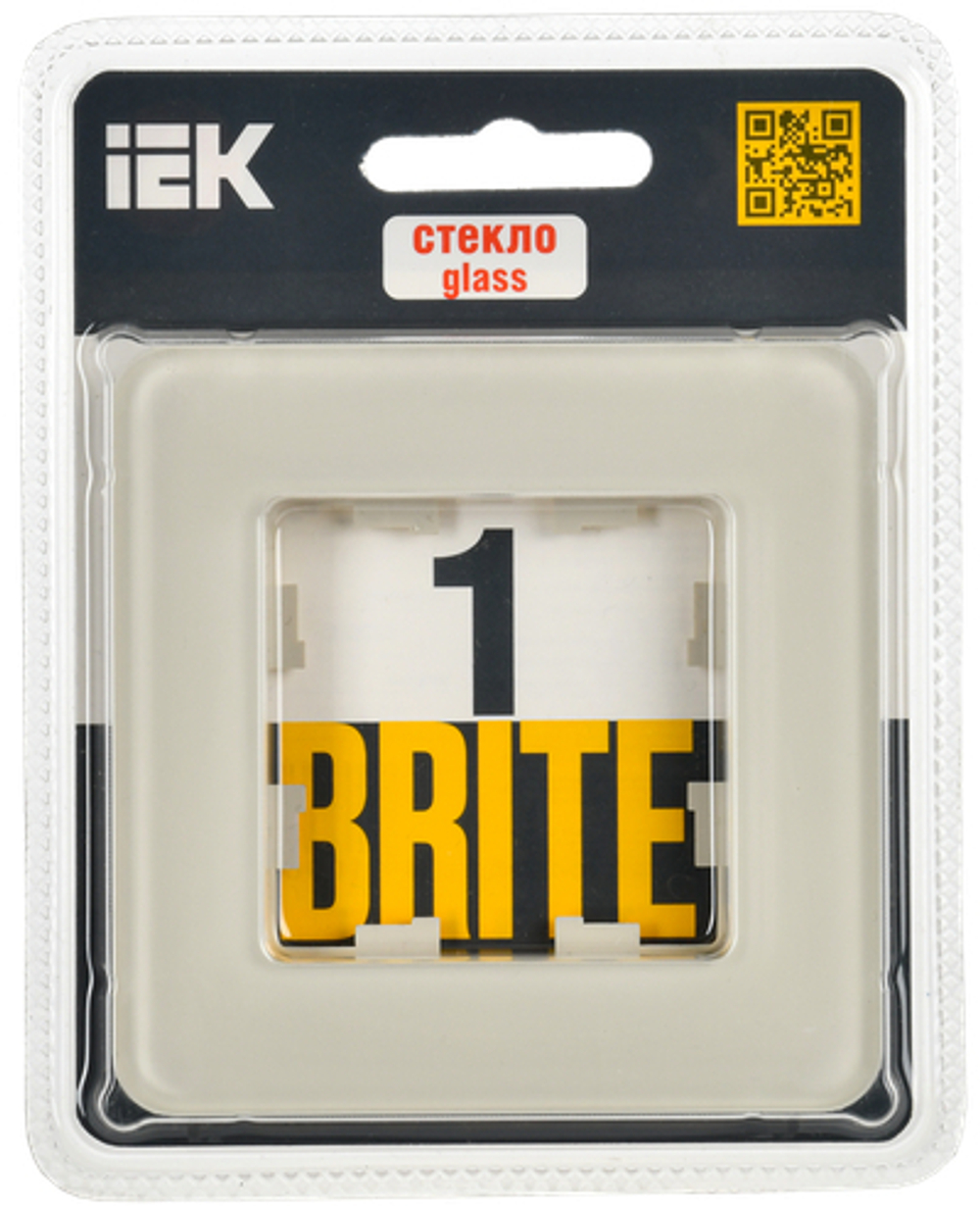 BRITE Рамка 1-местная РУ-1-2-Бр стекло песчаный RE IEK