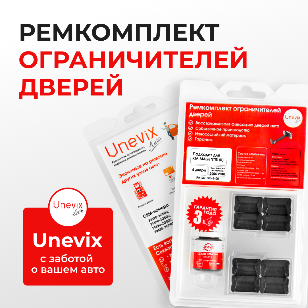 Ремкомплект ограничителей дверей KIA MAGENTIS (II) MG (4 двери, тип 20) 2006-2010