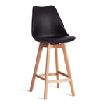 Стул барный TULIP BAR (mod. C1014H-1) / 1 шт. в упаковке пластик/дерево, 42 х 47,5 х 104 см, Black (Черный) 3010/ натуральный