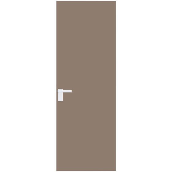 Алюминиевая дверь 1AGК кромка вайт стекло монохром капучино