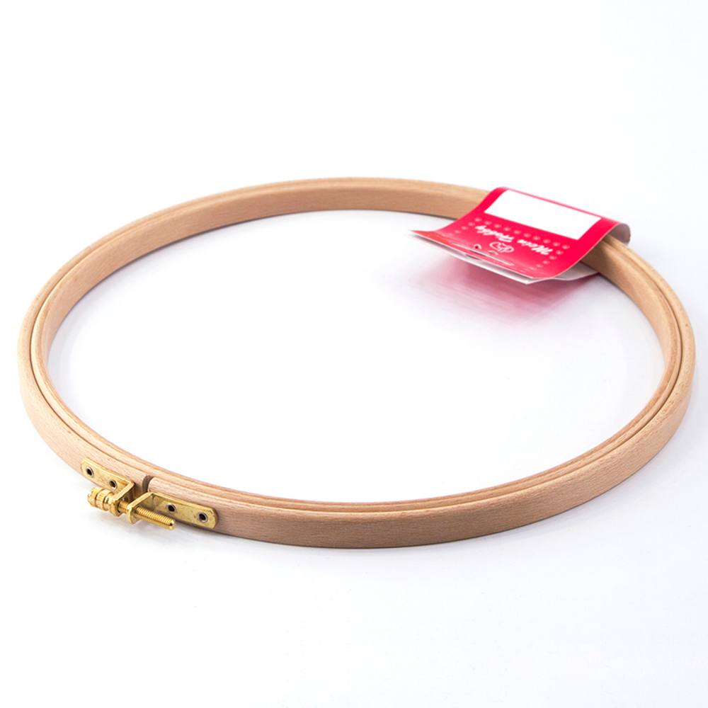 Пяльцы круглые с замком, бук, высота обода  12 мм, диаметр 25 см (10013160/090720/0348450/1_Турция)