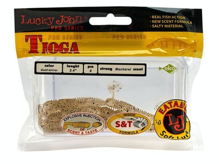 Виброхвосты съедобные LJ Pro Series TIOGA 2.4in (06.20)/S10 9шт.