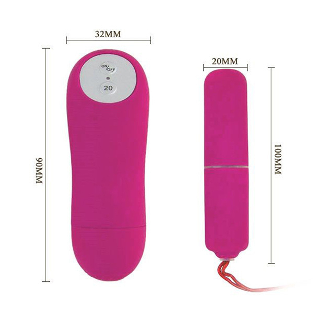 Розовая вибропуля 10см c дистанционным пультом управления Baile Magic X20 BI-014131-0101S