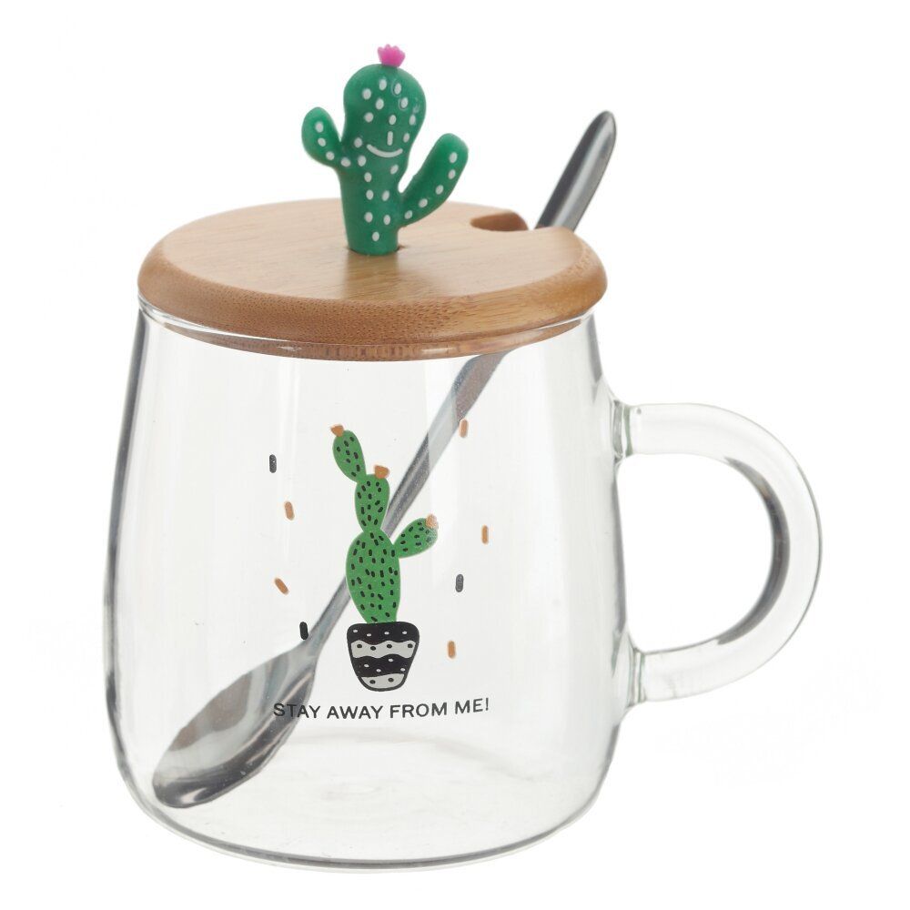 GAEM Кружка с крышкой и ложкой, 470 мл, L11 W8,5 H13 см, 3в.