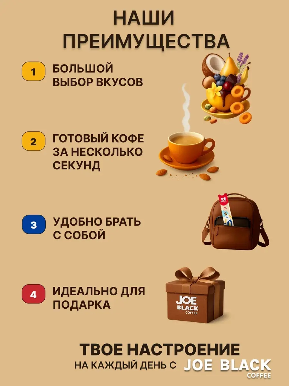 Кофе 3 в 1 в пакетиках растворимый 40 шт набор 20 вкусов