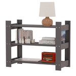 Стеллаж деревянный обувница 50 см для игрушек и для книг Альберт напольный, серый бейц / на балкон, для кухни, для рассады из массива сосны