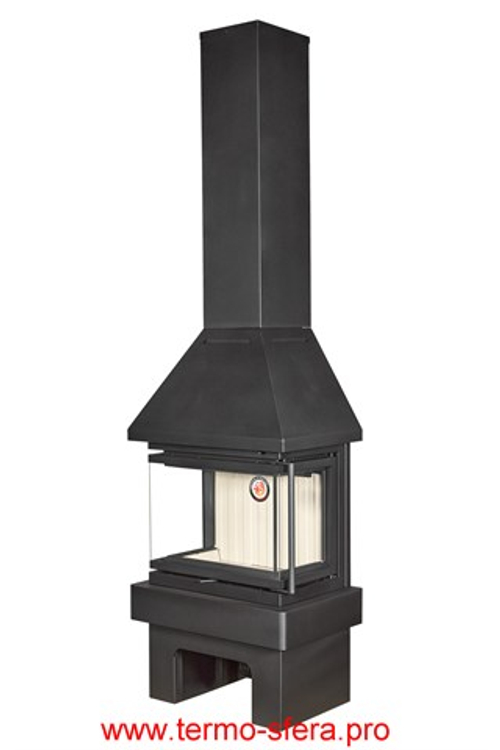 Камин ПРАГА три стекла NEW черный