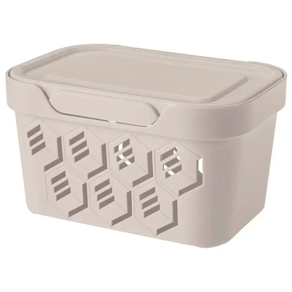 Ящик с крышкой универсальный deluxe, 189х110 мм, 1,9л (светло-бежевый)