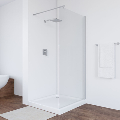 Неподвижная перегородка Vegas Glass EAF NOVO профиль хром матовый, стекло прозрачное