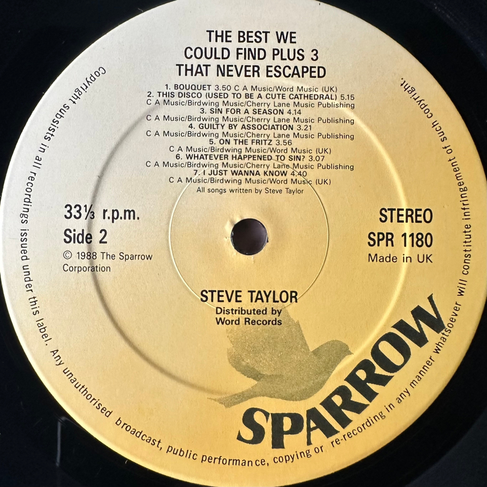 Steve Taylor – The Best We Could Find (Европа 1988г.)