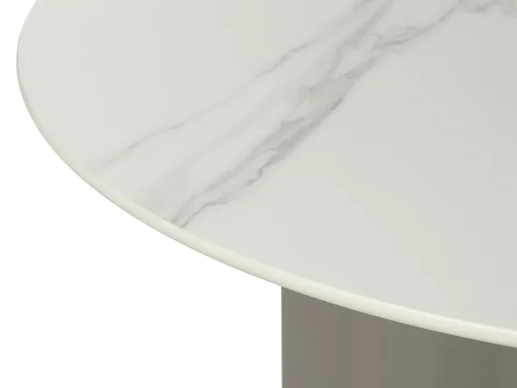 Обеденный стол Helixia Ø120 см, белая керамика