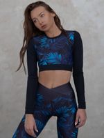 Рашгард  короткий Dark Blue palms