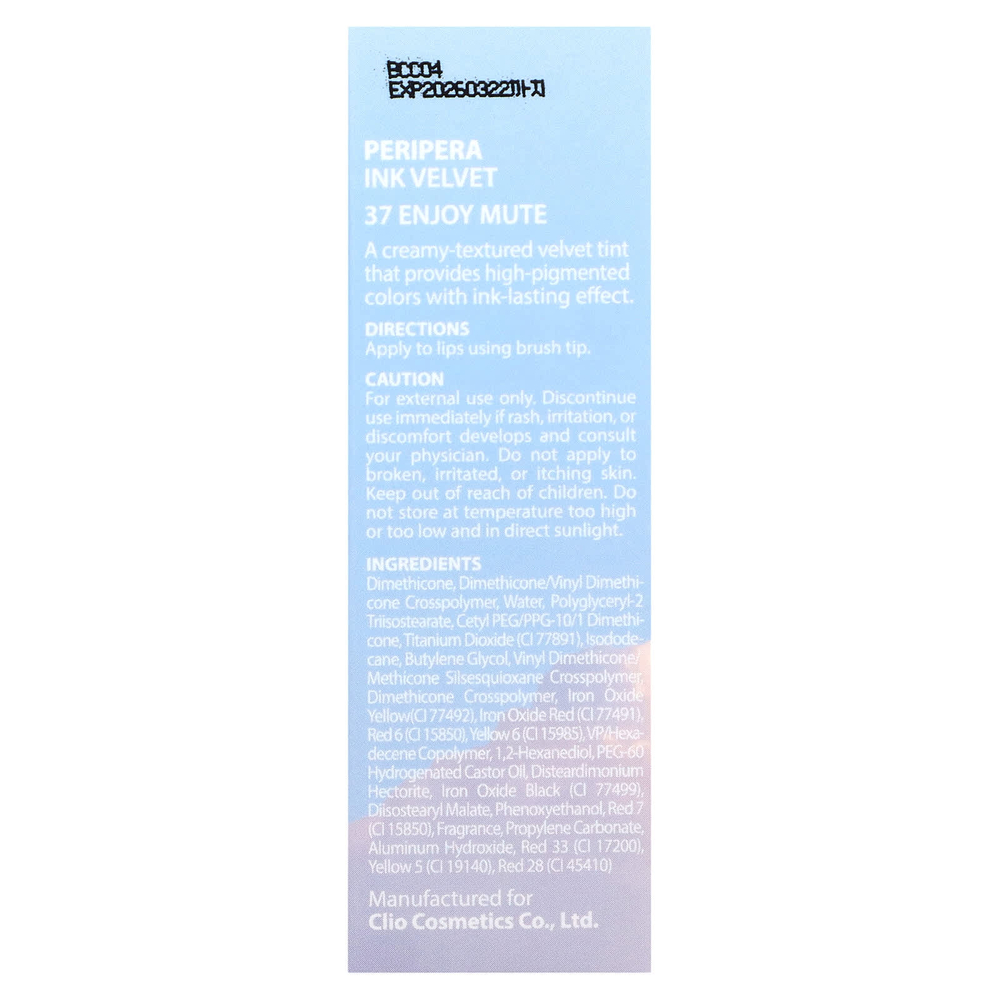 Peripera, Ink Velvet, тинт для губ, погодных условий, оттенок 37 Rainbow, 4 г (0,14 унции)