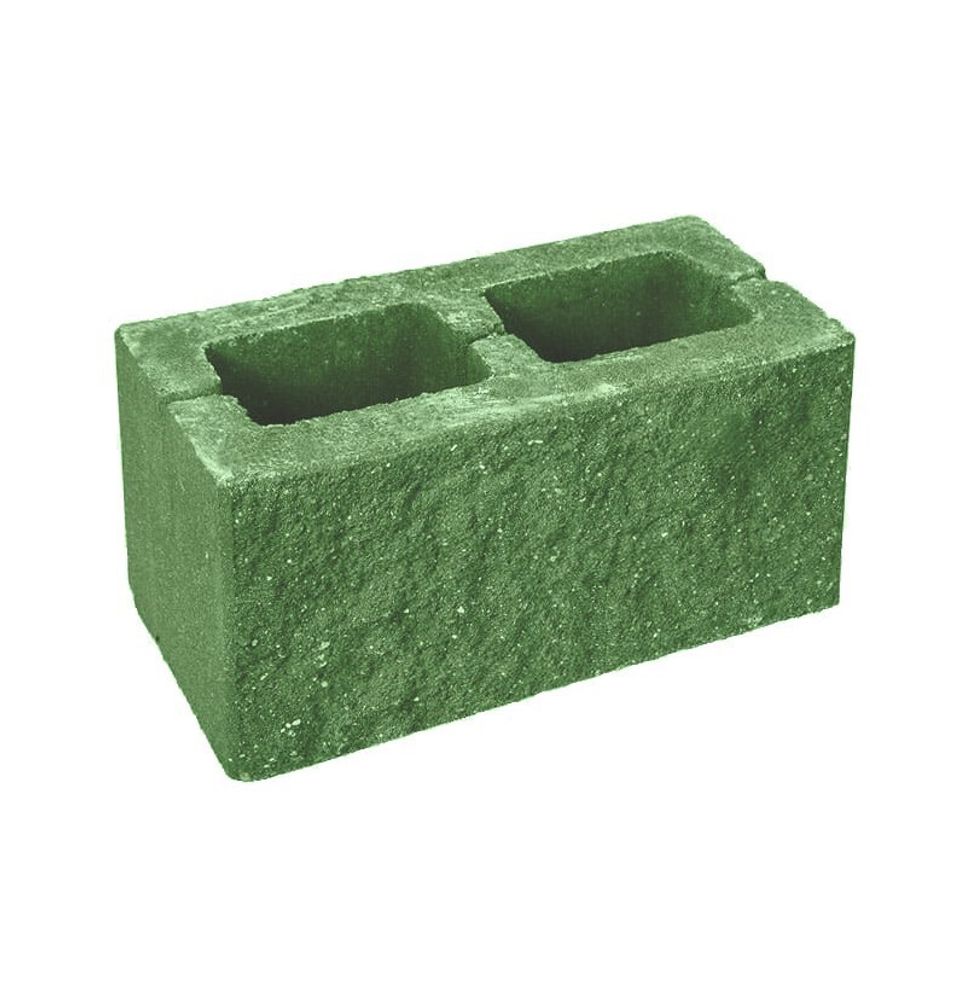 Блок колотый 3-сторонний 390х190х188 мм зеленый