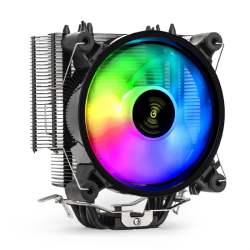 Кулер для процессора Exegate EX293667RUS Кулер ExeGate Dark Magic EXX400V2-PWM.RGB (Al+Cu, черное покрытие, 4 тепл.трубки, LGA775 / 1150 / 1151 / 1155 / 1156 / 1200 / 1700 / AM2 / AM2+ / AM3 / AM3+ / AM4 / FM1 / FM2 / 754 / 939 / 940, TDP 140W, Fan120m)