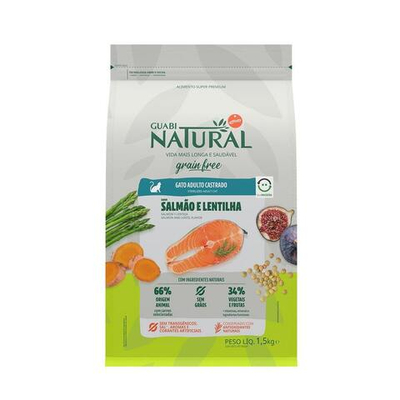 Guabi Natural Grain Free беззерновой корм для стерилизованных кошек с лососем и чечевицей (Sterilised)