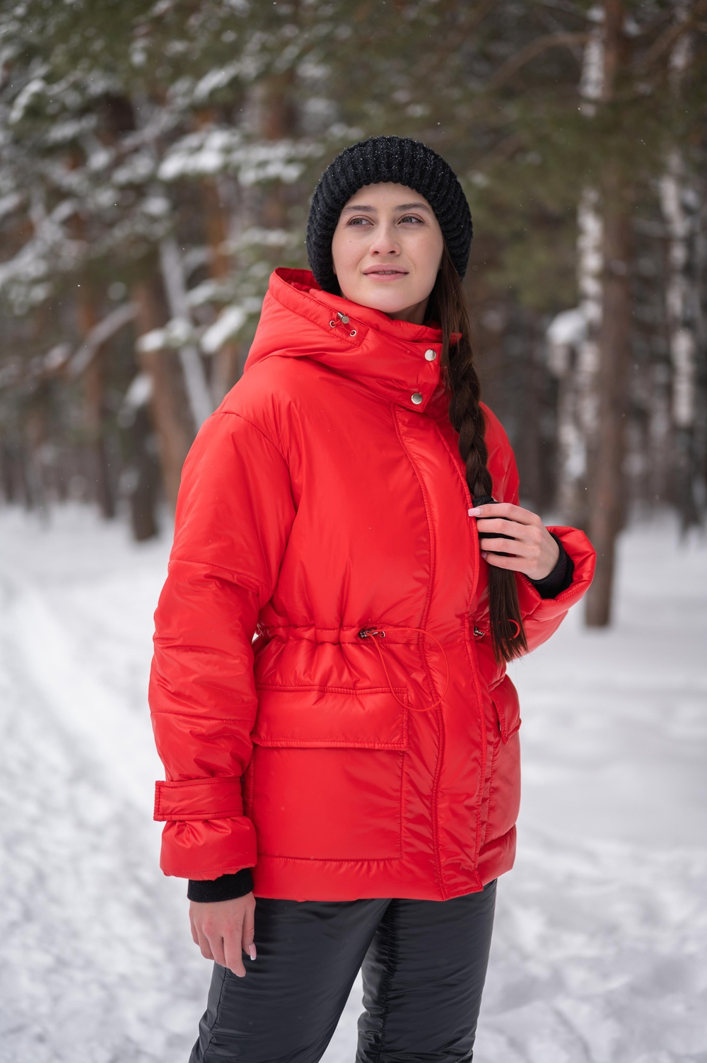 Костюм женский зимний "Fly" красный-черный