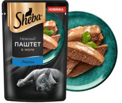 Sheba пауч для взрослых кошек (лосось) паштет 75 г
