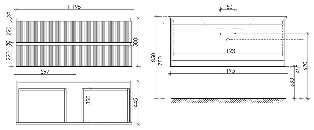 Тумба с раковиной Sancos Snob T 120 см SNT120W bianco