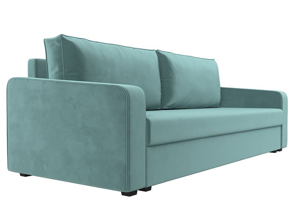 Диван прямой Лига-009 ВЕЛЮР Бирюзовый