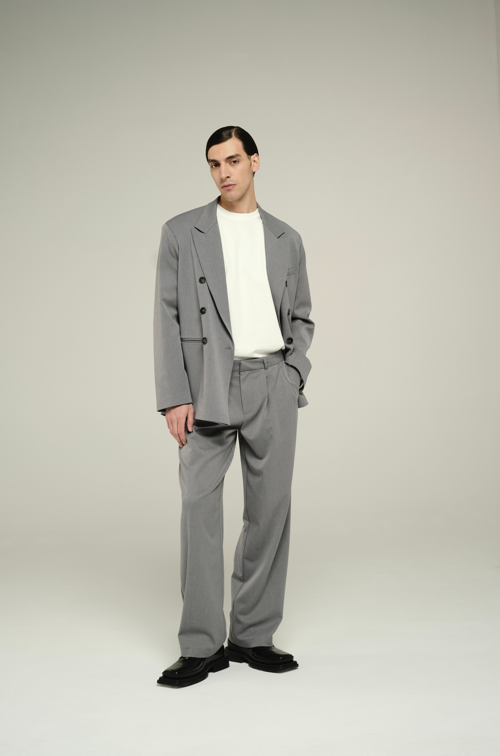 Брюки широкие | grey