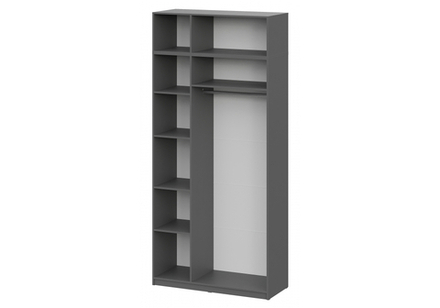 Шкаф Woodville Даиго с антресолью графит серый текстурный комплектация 2