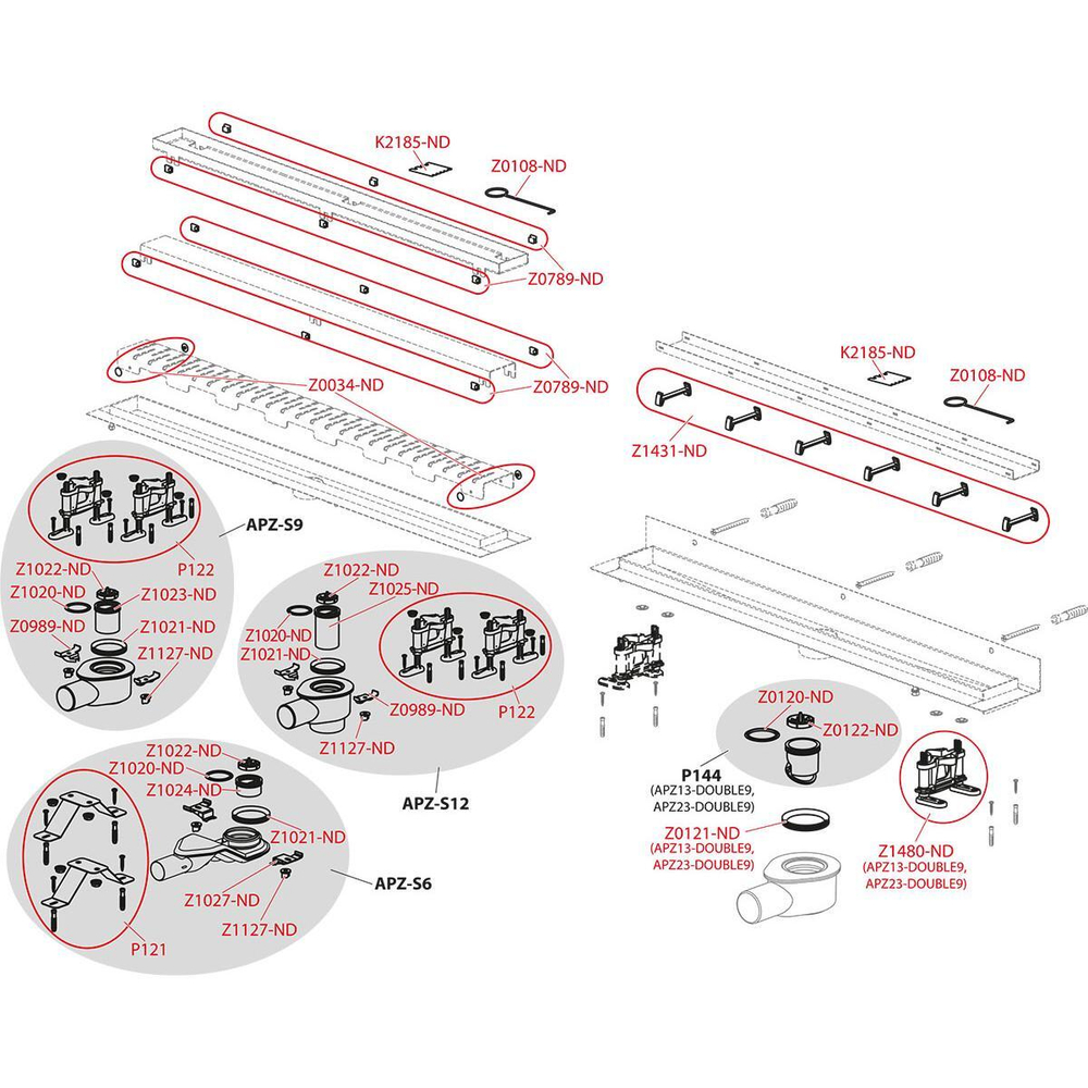 Водоотводящий желоб, арт. APZ13-950