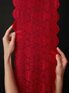 03-251 ОПТ Кружево эластичное 23 см, красный 100