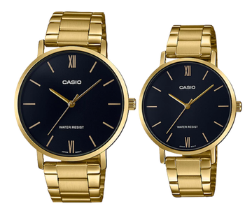 Парные часы Casio Standard: MTP-VT01G-1B и LTP-VT01G-1B