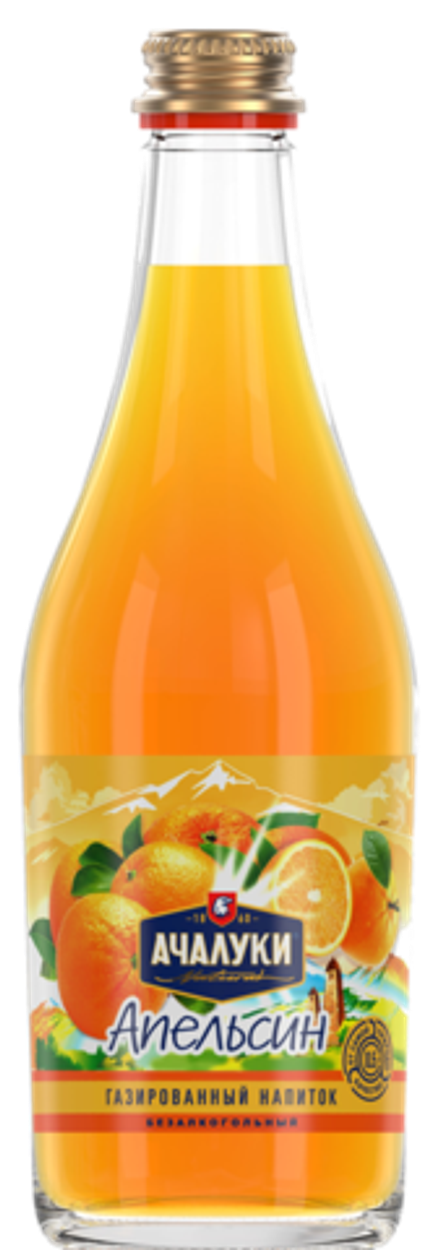 Напиток безалкогольный сильногазированный. Ачалуки. 0,5л. Стекло. "Апельсин" 1/12