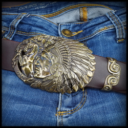 Пряжка для ремня "Вождь" , латунь