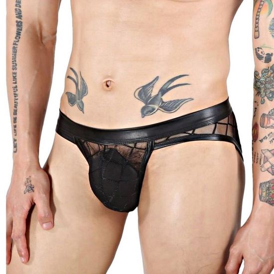 Мужские трусы слипы черные Romeo Rossi RR2057