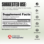 NutraBio, KSM-66®, ашваганда, 60 капсул (600 мг в 1 капсуле)